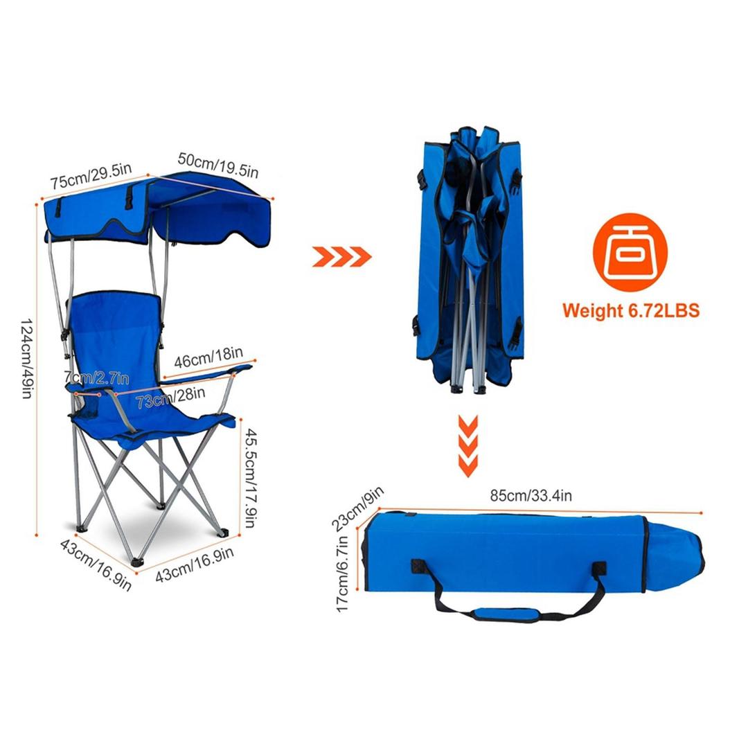 Portable Camping Recliner for Beach and Outdoor Activities, Foldable Outdoor Lounge Chair with Cup H